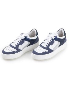 Anna Morellini Skórzane sneakersy "Iseppina" w kolorze biało-niebieskim rozmiar: 37. Białe trampki Anna Morellini, bez wzorów, bez zapięcia. Za 294,28 zł.