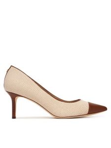 LAUREN RALPH LAUREN Szpilki 802P10395003 Beżowy. Brązowe szpilki Lauren Ralph Lauren, bez wzorów, z materiału, bez obcasa. Za 656,99 zł.