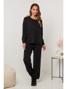 Soft Cashmere 2-częściowy zestaw w kolorze czarnym rozmiar: 34/36. Czarne swetry oversize Soft Cashmere, bez wzorów, z kaszmiru, bez ramiączek. Za 136,13 zł.