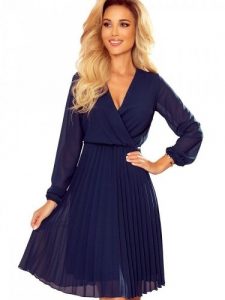 Sukienka Model Isabelle 313-6 Navy - Numoco. Niebieskie sukienki NUMOCO, l, bez wzorów, z elastanu, bez kołnierzyka, plus size, bez ramiączek, rozkloszowane. Za 365,50 zł.