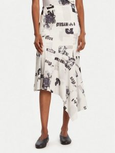 Desigual Spódnica midi Breaking News 25WWFK07 Biały Regular Fit. Białe spódnice Desigual, s, bez wzorów, z syntetyku, midi. Za 389,99 zł.