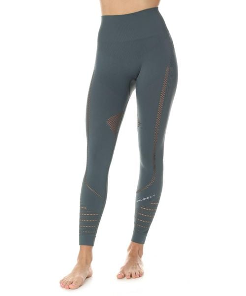 Legginsy damskie treningowe z długą nogawką Brubeck GYM. Niebieskie legginsy Brubeck, bez wzorów, z dzianiny, z podwyższonym stanem, długie. Za 163,77 zł.
