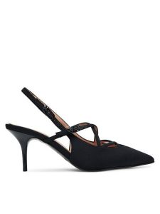 LOVE MOSCHINO Szpilki JA10287G1NIMX00039 Czarny. Czarne szpilki LOVE MOSCHINO, bez wzorów, z materiału, bez obcasa. Za 639,99 zł.