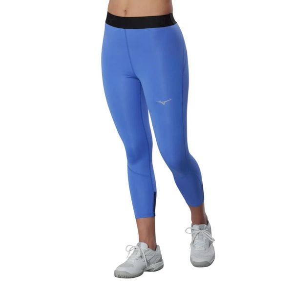 Damskie legginsy 3/4 Mizuno Core Impulse. Niebieskie legginsy Mizuno, bez wzorów, z materiału. Za 229,90 zł.