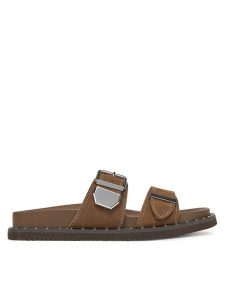 Aldo Klapki Elyna 13904965 Brązowy. Brązowe klapki ALDO, bez wzorów, z nubiku, bez obcasa. Za 279,99 zł.