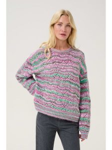 Kaffe Sweter "Rosena" w kolorze fioletowym rozmiar: M. Różowe swetry oversize Kaffe, m, bez wzorów, z wełny, bez ramiączek. Za 214,70 zł.