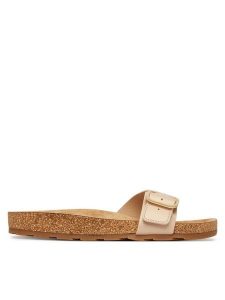 Tommy Hilfiger Klapki Cork Footbed Slip-On FW0FW09344 Beżowy. Brązowe klapki TOMMY HILFIGER, bez wzorów, ze skóry, bez obcasa. Za 409,99 zł.