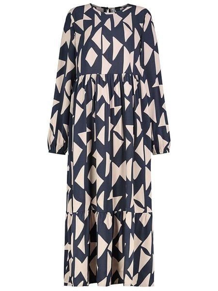 Sublevel Sukienka w kolorze granatowo-kremowym rozmiar: L. Niebieskie sukienki Sublevel, na imprezę, l, bez wzorów, z wiskozy, klasyczne, bez kołnierzyka, bez ramiączek, maxi. Za 130,81 zł.