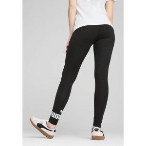 Legginsy damskie z logo No. 1 ESS PUMA Black. Czarne legginsy Puma, bez wzorów, z dżerseju. Za 152,50 zł.