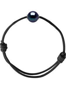 Pearline Bransoletka z perłą w kolorze czarnym rozmiar: onesize. Czarne bransoletki Pearline, z perłą, srebrne. Za 156,24 zł.