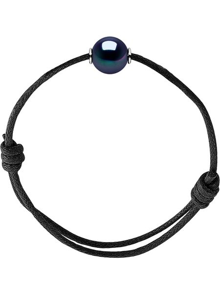 Pearline Bransoletka z perłą w kolorze czarnym rozmiar: onesize. Czarne bransoletki Pearline, z perłą, srebrne. Za 156,24 zł.