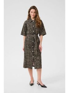 Kaffe Sukienka w kolorze beżowym rozmiar: 34. Brązowe sukienki Kaffe, na co dzień, bez wzorów, z tkaniny, bez kołnierzyka, bez ramiączek, midi, proste. Za 208,99 zł.