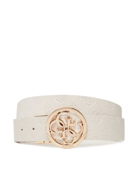 Guess Pasek Damski BW9253 P5335 Biały. Białe paski Guess, z aplikacjami, ze skóry. Za 159,99 zł.