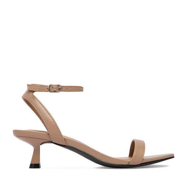 Sandały JENNY. Brązowe sandały Jenny, bez wzorów, bez obcasa, na szpilce, bez zapięcia. Za 119,99 zł.