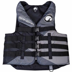Kamizelka asekuracyjna Spinera Deluxe Nylon. Czarne kamizelki SPINERA, l, bez wzorów, z nylonu, bez kołnierzyka, bez ramiączek, bez kaptura. Za 265,00 zł.