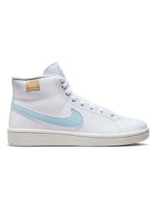 Nike Sportswear Skórzane sneakersy "Court Royale 2 Mid" w kolorze biało-błękitnym rozmiar: 42. Białe trampki Nike Sportswear, bez wzorów, z materiału, za kostkę, bez zapięcia. Za 245,96 zł.