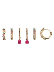 U.S. Polo Assn. Kolczyki-kreole (3 pary) z kryształami rozmiar: onesize. Żółte kolczyki U.S. Polo Assn., z kryształem, metalowe. Za 73,99 zł.