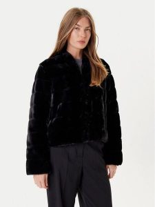 Marella Futro Carpazi 2525456011 Czarny Regular Fit. Czarne płaszcze Marella, bez wzorów, z futra, bez kaptura. Za 959,99 zł.