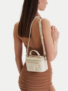 Eva Minge Torebka EO-AMY-LDA8633 Écru. Białe kuferki Eva Minge, bez wzorów, z materiału, bez dodatków. Za 199,99 zł.