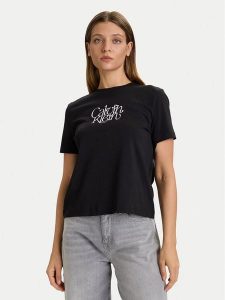 Calvin Klein Jeans T-Shirt LV047D210G Czarny Slim Fit. Czarne t-shirty Calvin Klein Jeans, s, bez wzorów, z bawełny, bez kołnierzyka, bez ramiączek. Za 139,99 zł.