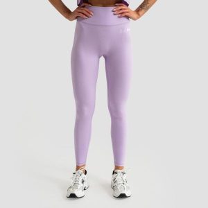 Legginsy damskie fitness z wysokim stanem Limitless. Fioletowe legginsy GYMBEAM, bez wzorów, z elastanu, z podwyższonym stanem. Za 110,90 zł.