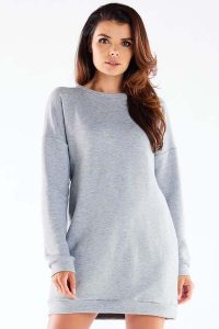 Krótka Bawełniana Sukienka z Wycięciem - Szara. Szare sukienki Infinite You, l, bez wzorów, z bawełny, bez kołnierzyka, bez ramiączek, mini. Za 209,90 zł.