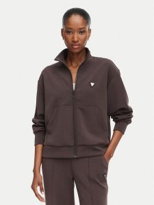 Guess Bluza V6YQ17 K4313 Brązowy Regular Fit. Brązowe bluzy Guess, s, z aplikacjami, z syntetyku, bez kaptura. Za 394,99 zł.
