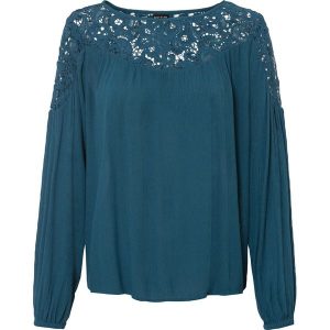 Tunika z koronką. Czarne tuniki bonprix, bez wzorów, z koronki, bez kołnierzyka, bez ramiączek. Za 114,99 zł.