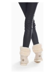 ISLAND BOOT Botki zimowe "Arine" w kolorze kremowym rozmiar: 36. Brązowe botki Island Boot, na zimę, bez wzorów, z materiału, bez obcasa, bez zapięcia. Za 130,99 zł.