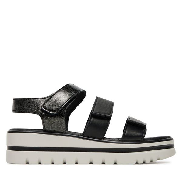 Sandały Clara Barson. Czarne sandały Clara Barson, bez wzorów, bez obcasa, na koturnie, bez zapięcia. Za 119,99 zł.