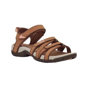 Sandały damskie Teva Tirra Leather. Brązowe buty trekkingowe Teva, bez zapięcia. Za 315,00 zł.