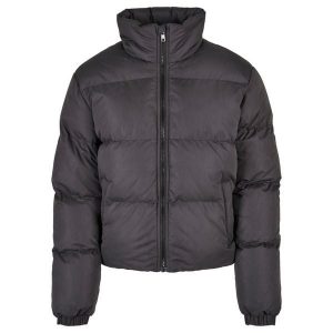 Damska krótka kurtka pikowana Urban Classics GT. Czarne kurtki Urban Classics, bez wzorów, z puchu, bez kaptura. Za 358,50 zł.