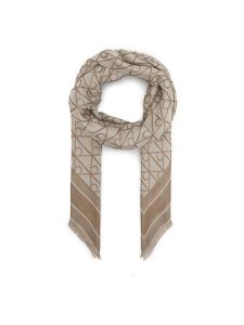 Calvin Klein Chusta Emblem Aop Jacquard Square Scarf LV04F8080G Beżowy. Brązowe apaszki i chusty Calvin Klein, bez wzorów. Za 289,99 zł.
