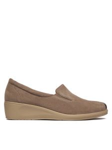 Caprice Półbuty 9-24350-45 Brązowy. Brązowe czółenka Caprice, bez wzorów, z nubiku, bez obcasa, na koturnie, bez zapięcia. Za 231,99 zł.