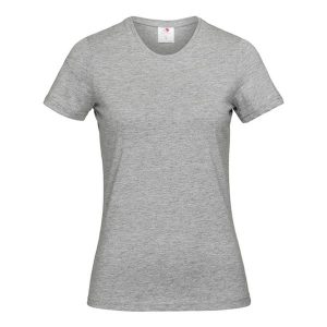 Koszulka Damska Classic Heather Fitted T-shirt. Szare bluzki STEDMAN, bez wzorów, sportowe, bez kołnierzyka, bez ramiączek. Za 46,99 zł.