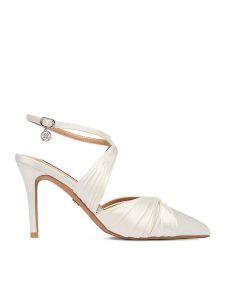 Nine West Szpilki CEO-259-73 02 Écru. Białe szpilki Nine West, bez wzorów, z materiału, bez obcasa. Za 249,99 zł.