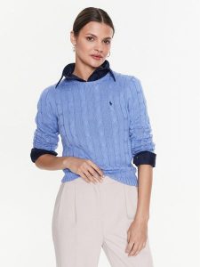 Polo Ralph Lauren Sweter 211891640003 Niebieski Regular Fit. Niebieskie swetry klasyczne Polo Ralph Lauren, l, z bawełny, bez kołnierzyka. Za 539,99 zł.