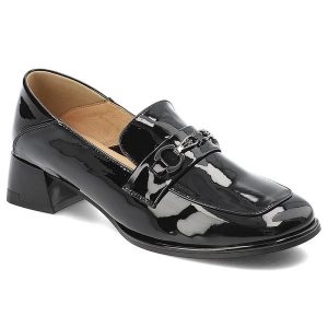 Czarne Półbuty Artiker Eleganckie Obuwie Damskie. Czarne półbuty ARTIKER, bez wzorów, ze skóry, bez obcasa, na obcasie, bez zapięcia. Za 229,00 zł.