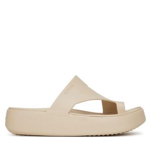 Japonki Crocs. Brązowe klapki Crocs, bez wzorów, bez obcasa. Za 169,99 zł.