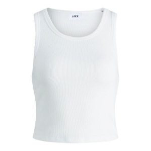 Damski tank top JJXX fallon. Białe topy JJXX, bez wzorów, z bawełny, bez kołnierzyka, bez ramiączek. Za 111,00 zł.