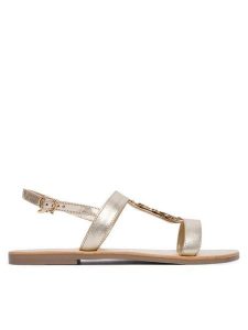 Patrizia Pepe Sandały PPJ402.27 Złoty. Żółte sandały Patrizia Pepe, bez wzorów, ze skóry, bez obcasa, na płaskiej podeszwie, bez zapięcia. Za 559,99 zł.