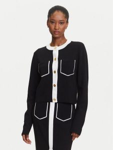 KARL LAGERFELD Kardigan A3W18029 Czarny Regular Fit. Czarne kardigany KARL LAGERFELD, z wiskozy. Za 577,99 zł.