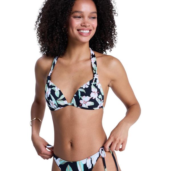 Trójkątny stanik bikini dla Kobiety PRINTED ESSENTIALS Czarny. Czarne bikini Roxy, bez wzorów, z elastanu. Za 149,99 zł.