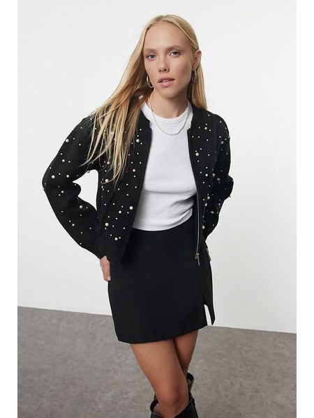 Trendyol Kardigan w kolorze czarnym rozmiar: M. Czarne kardigany Trendyol, ze splotem. Za 140,20 zł.