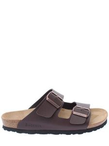 BACKSUN Skórzane klapki w kolorze brązowym rozmiar: 39. Brązowe klapki Backsun, bez wzorów, z otwartym noskiem, bez obcasa. Za 117,99 zł.