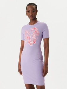 Versace Jeans Couture Sukienka codzienna 80HAOE01 CJ02E Fioletowy Slim Fit. Fioletowe kombinezony Versace Jeans Couture, xl, bez wzorów, z bawełny, bez kołnierzyka, bez ramiączek. Za 498,99 zł.
