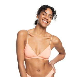 Góra od stroju kąpielowego ROXY Beach Classics TRI. Brązowe bikini Roxy, bez wzorów. Za 53,99 zł.