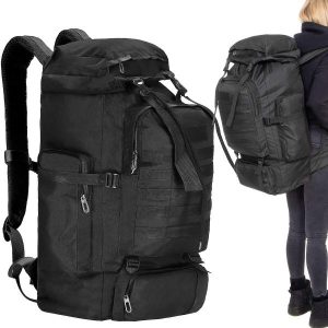 Plecak 60 L turystyczny czarny. Czarne plecaki SPRINGOS. Za 140,99 zł.