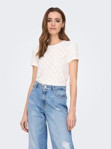 JDY T-Shirt 15158450 Biały Regular Fit. Białe t-shirty JDY, xxl, bez wzorów, z syntetyku, bez kołnierzyka, bez ramiączek. Za 49,99 zł.