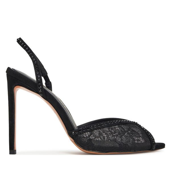 Sandały Eva Minge. Czarne sandały Eva Minge, bez wzorów, bez obcasa, na szpilce, bez zapięcia. Za 429,99 zł.